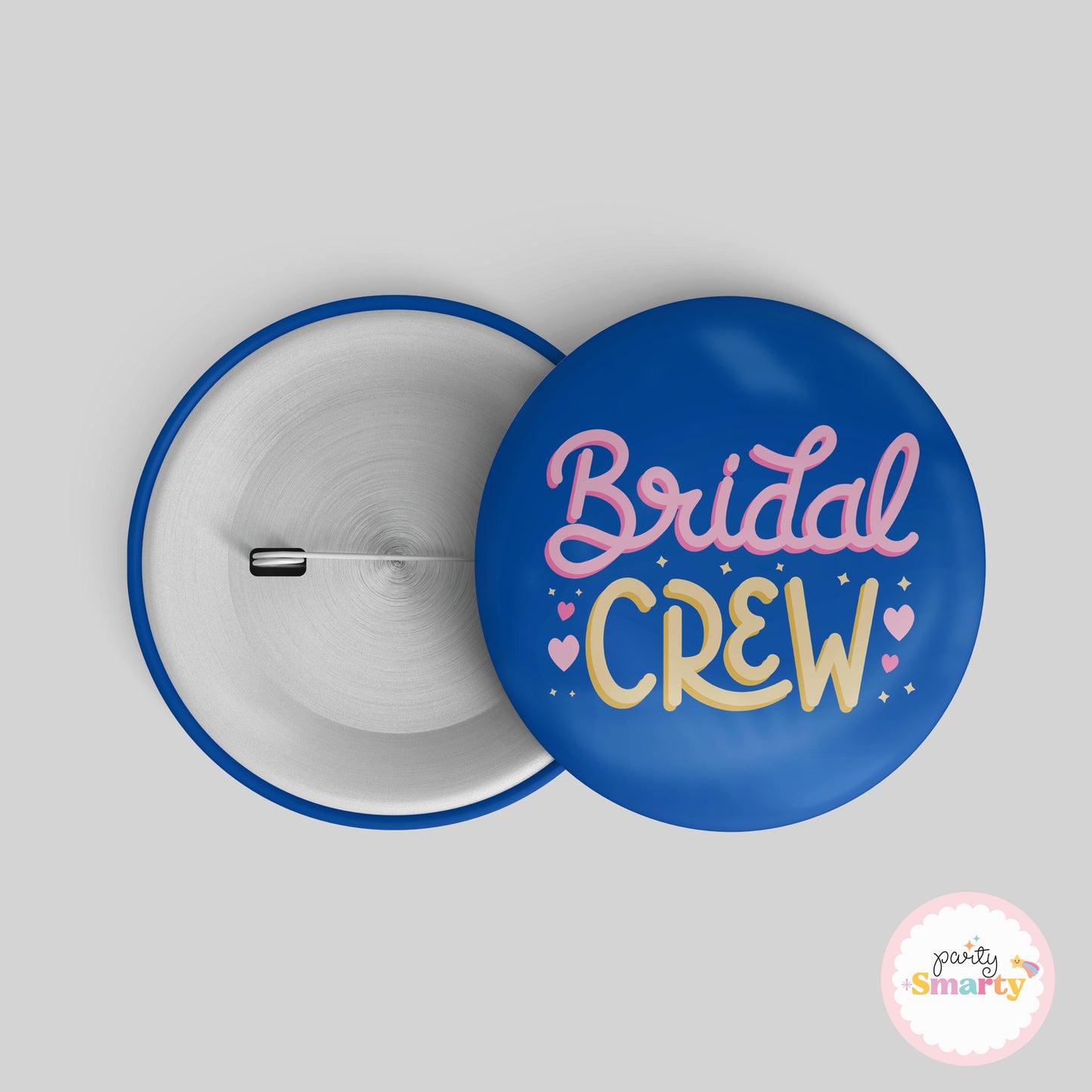 Bridal Crew Blue Button Badge