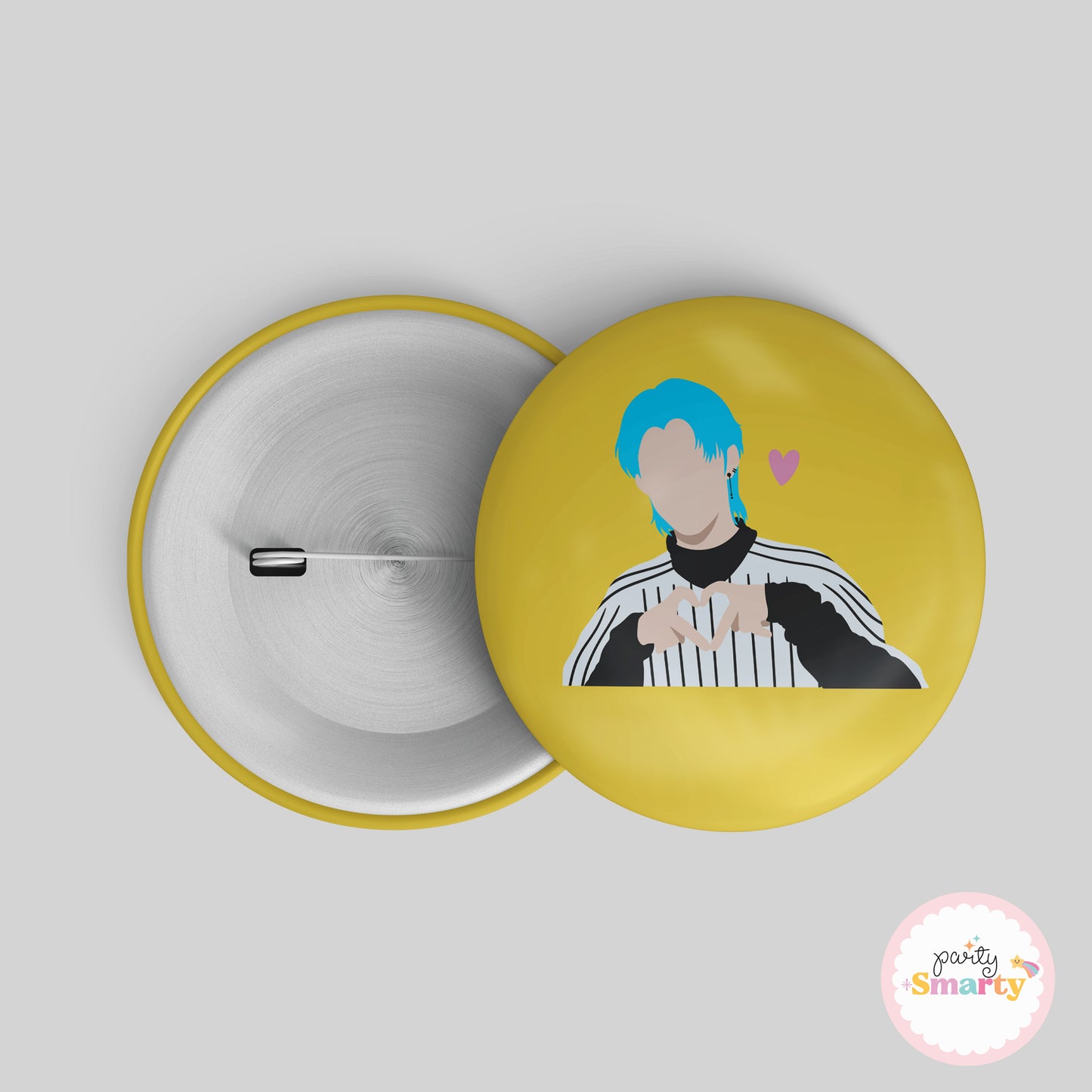 Yellow K-Pop Button Badge