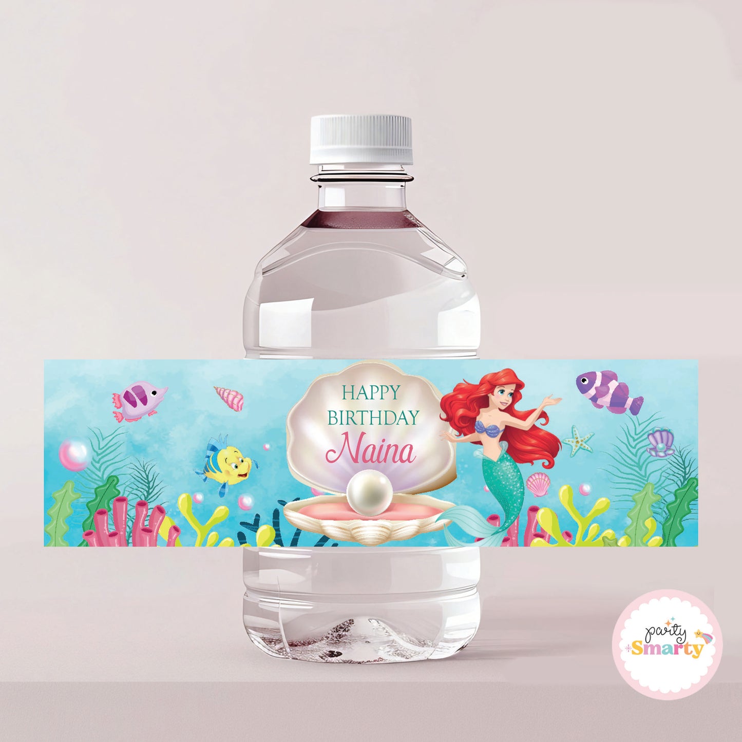 Ariel Mermaid Bottle Labels - Set of 10