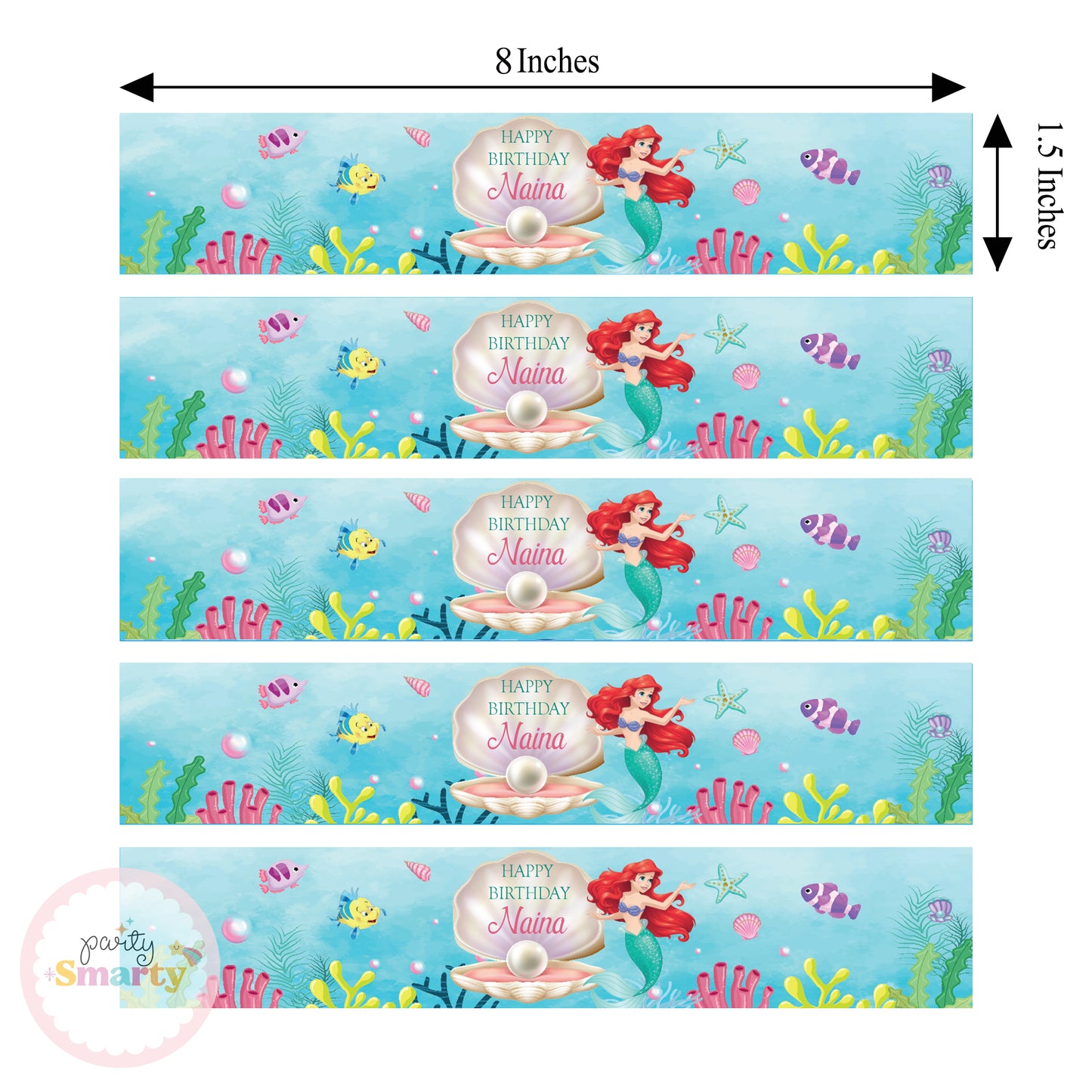 Ariel Mermaid Wrist Bands - Set of 10