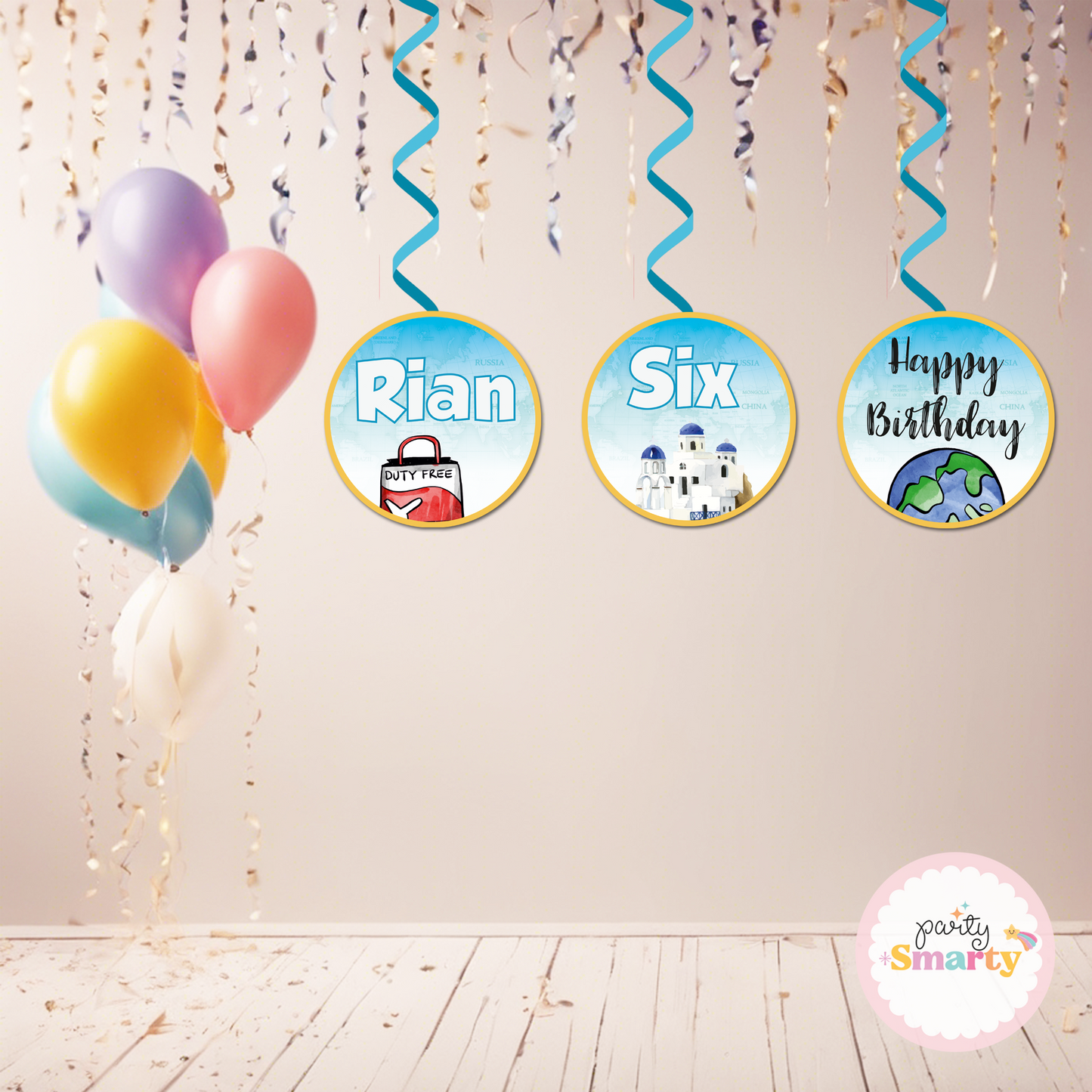 Around The World Boy Danglers - Set of 6