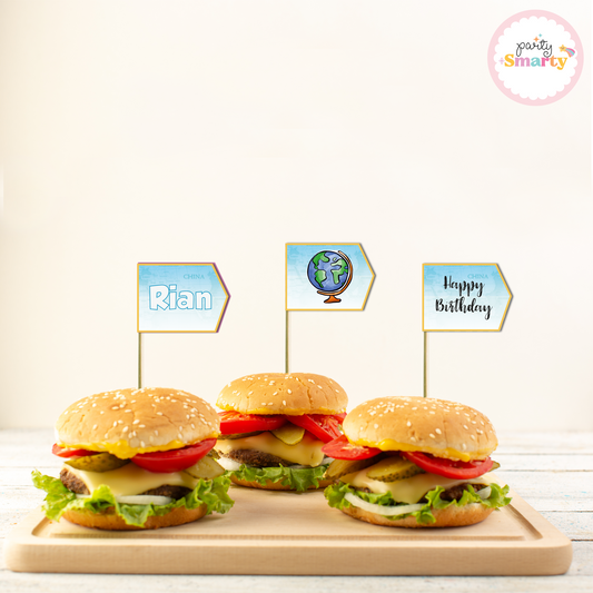 Around The World Boy Flag Picks - Set of 10