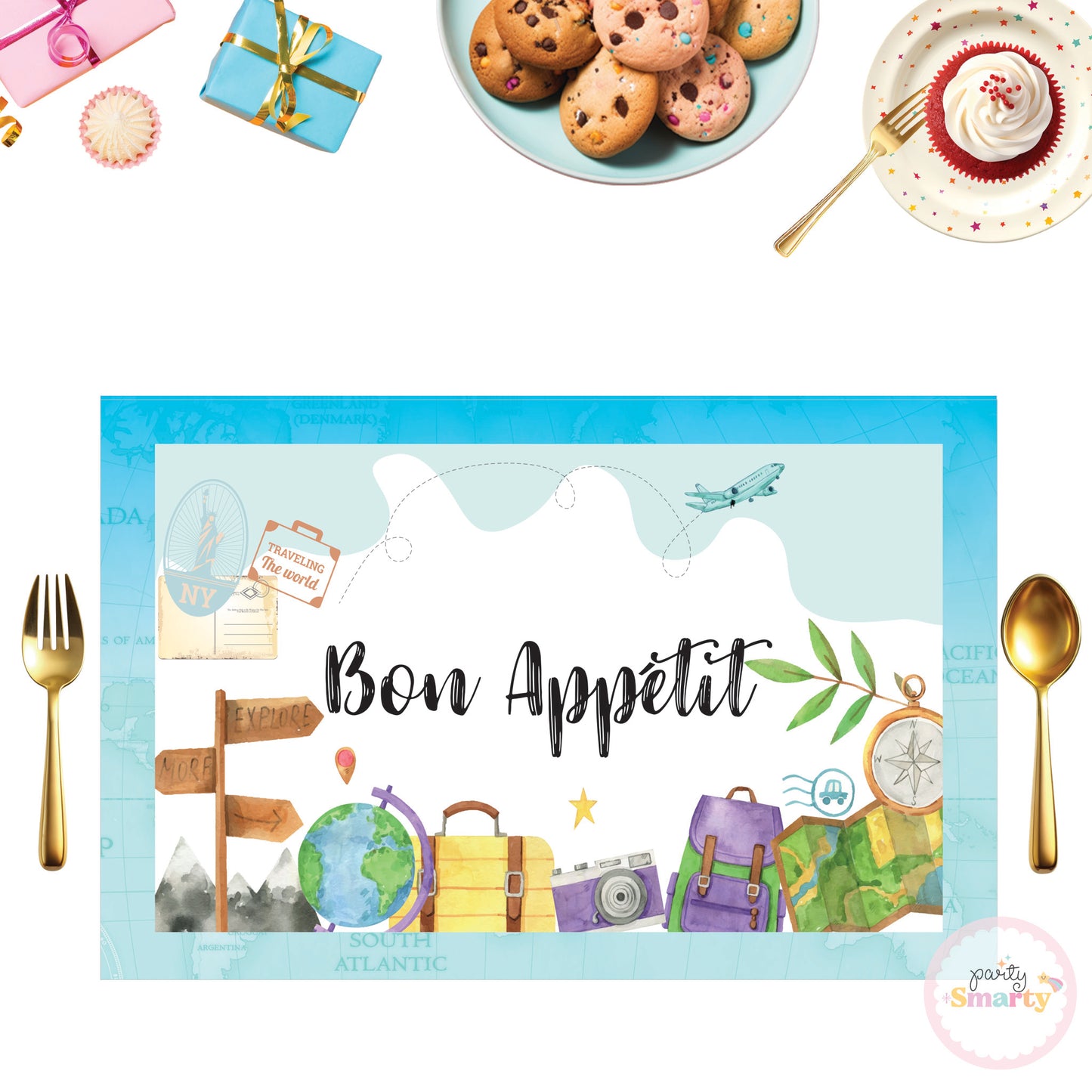 Around The World Boy Table Mats - Set of 6