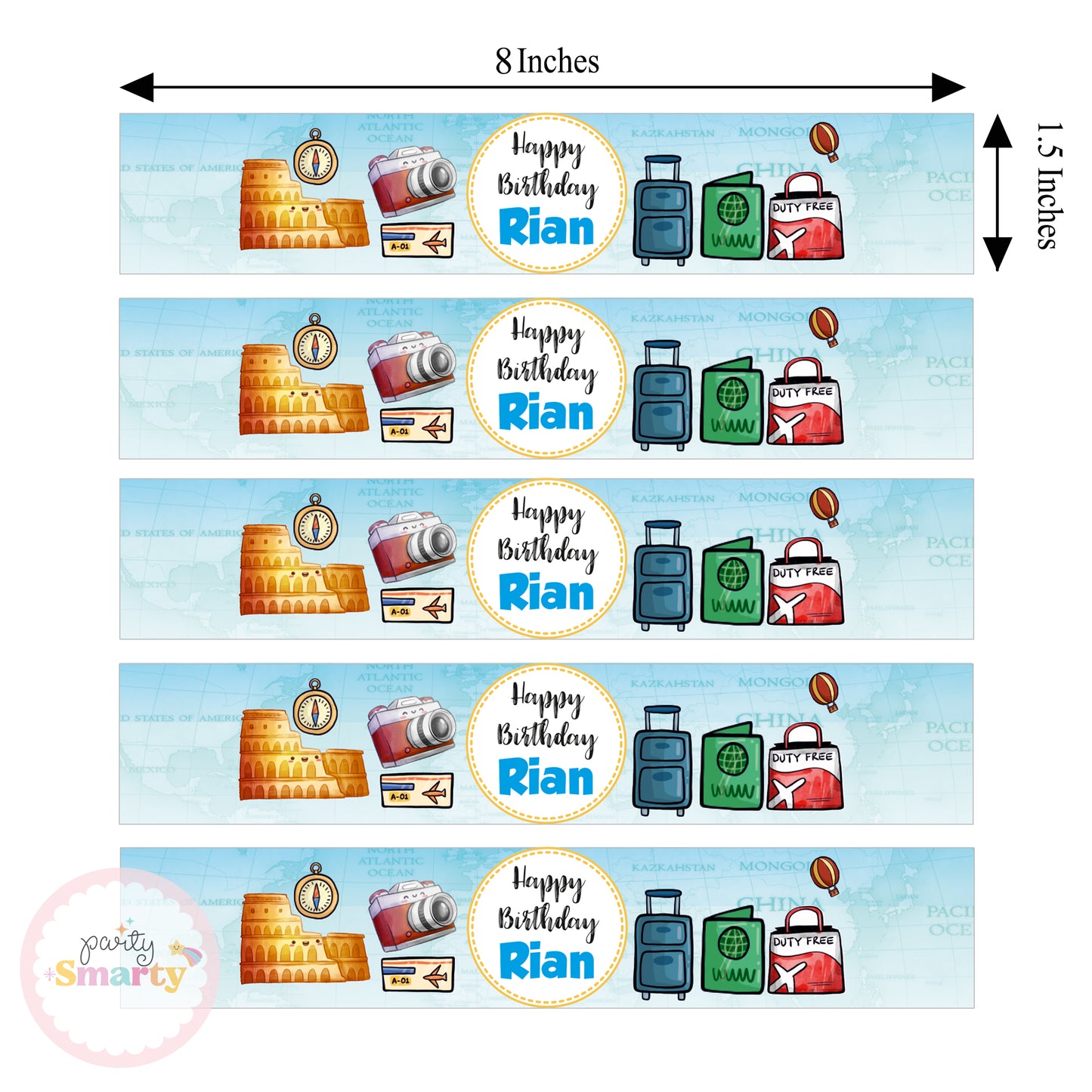 Around The World Boy Wrist Bands - Set of 10