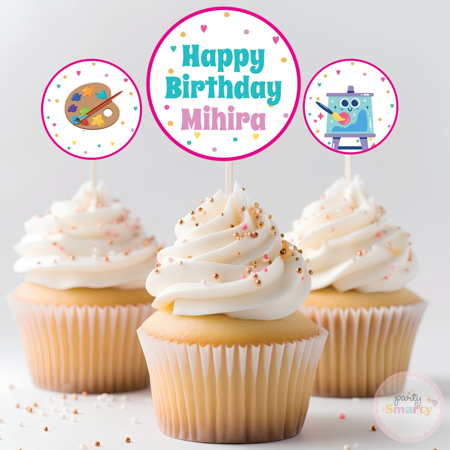 Art Attack Cupcake Toppers (Set Of 12)