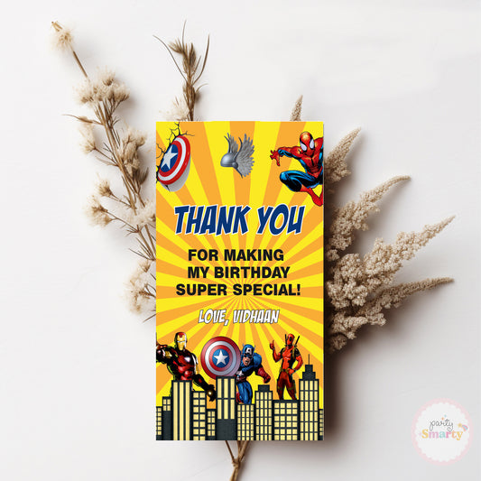 Avengers Thank You Tags - Set of 22