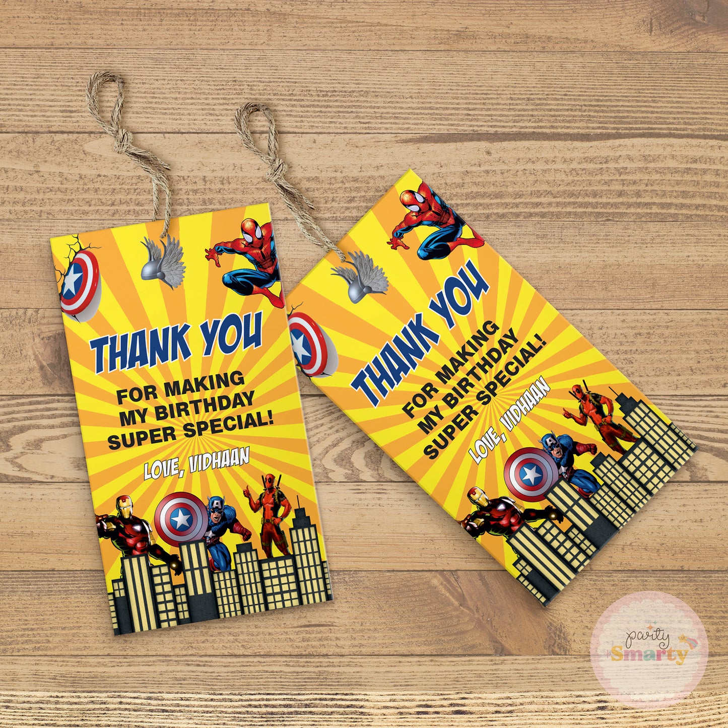 Avengers Thank You Tags - Set of 22