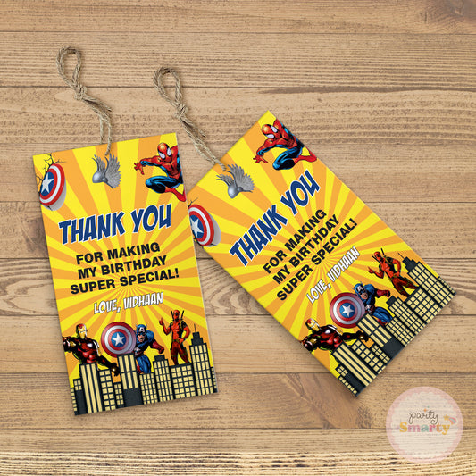 Avengers Thank You Tags - Set of 22