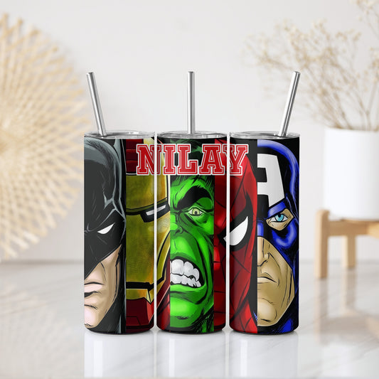Avengers Face Skinny Tumbler