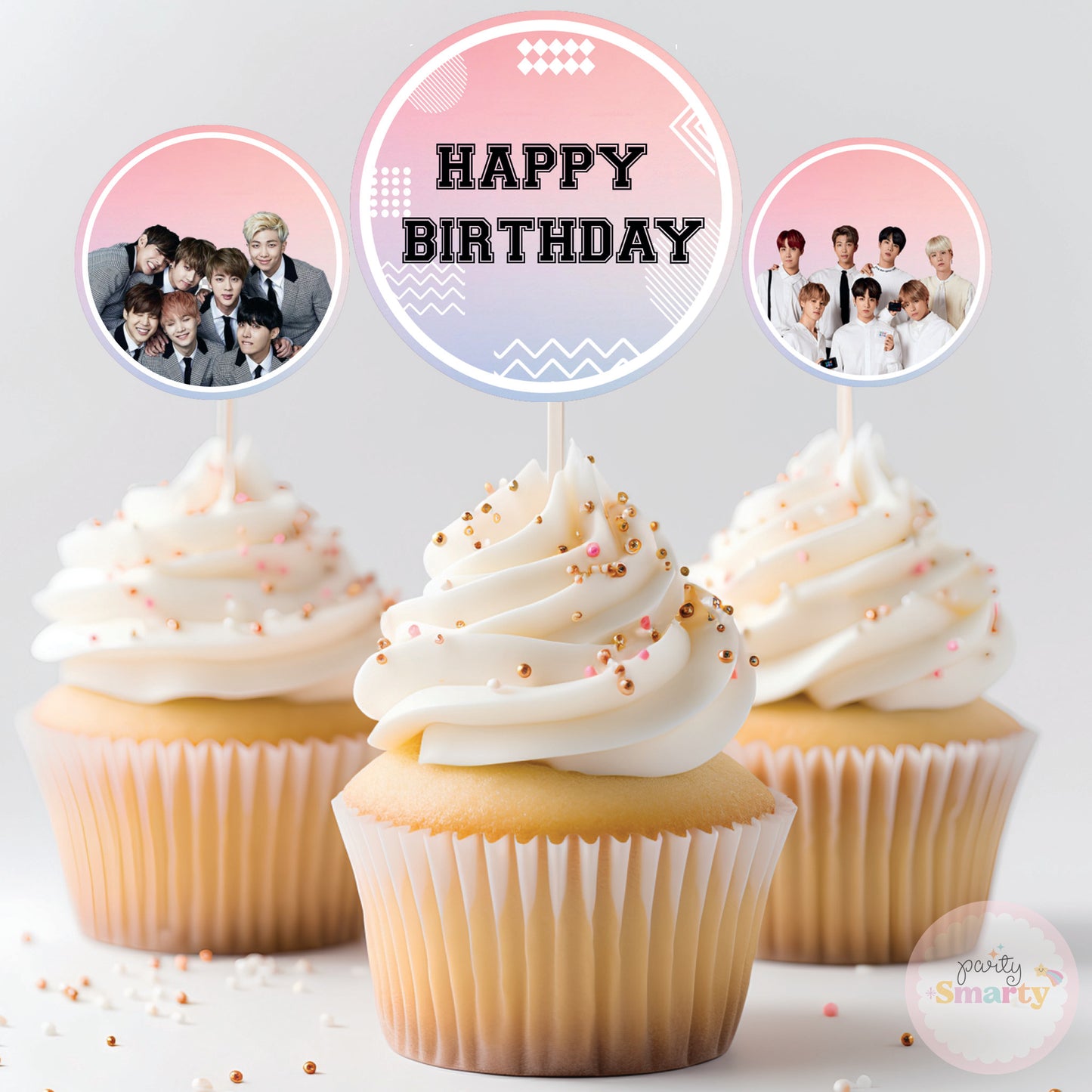 BTS Cupcake Toppers (Set Of 12)