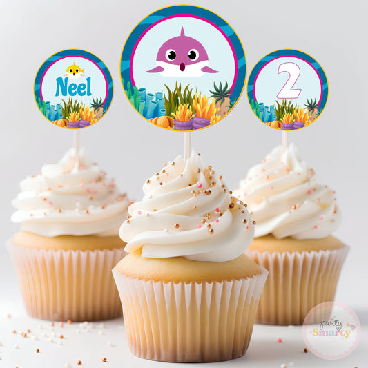 Baby Shark Cupcake Toppers (Set Of 12)