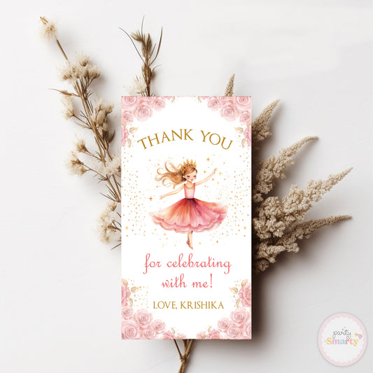 Ballerina Thank You Tags - Set of 22
