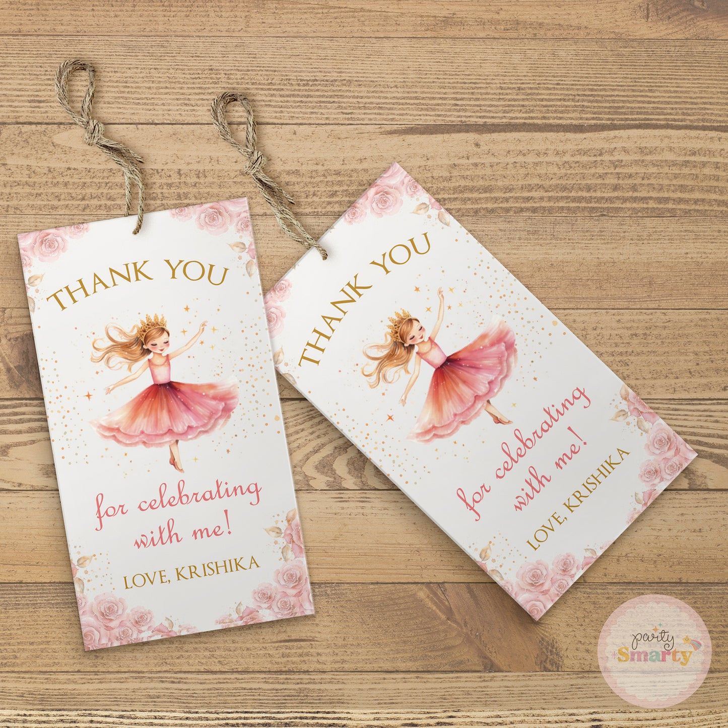 Ballerina Thank You Tags - Set of 22
