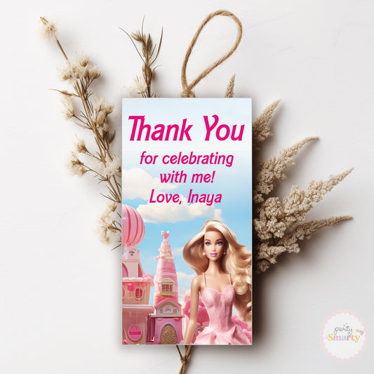 Barbie World Thank You Tags - Set of 22