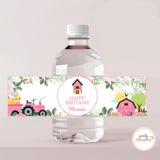 Barnyard Pink Bottle Labels - Set of 10