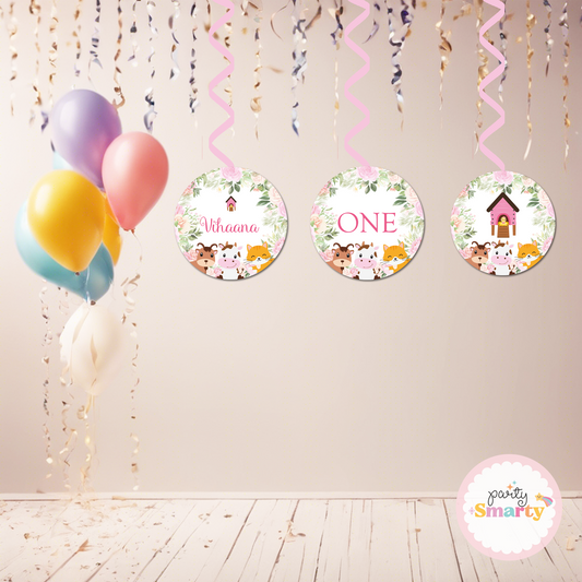 Barnyard Pink Danglers - Set of 6