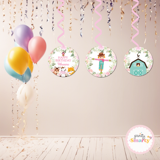 Barnyard Pink Danglers - Set of 6