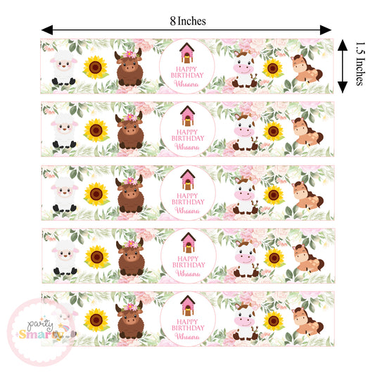 Barnyard Pink Wrist Bands - Set of 10