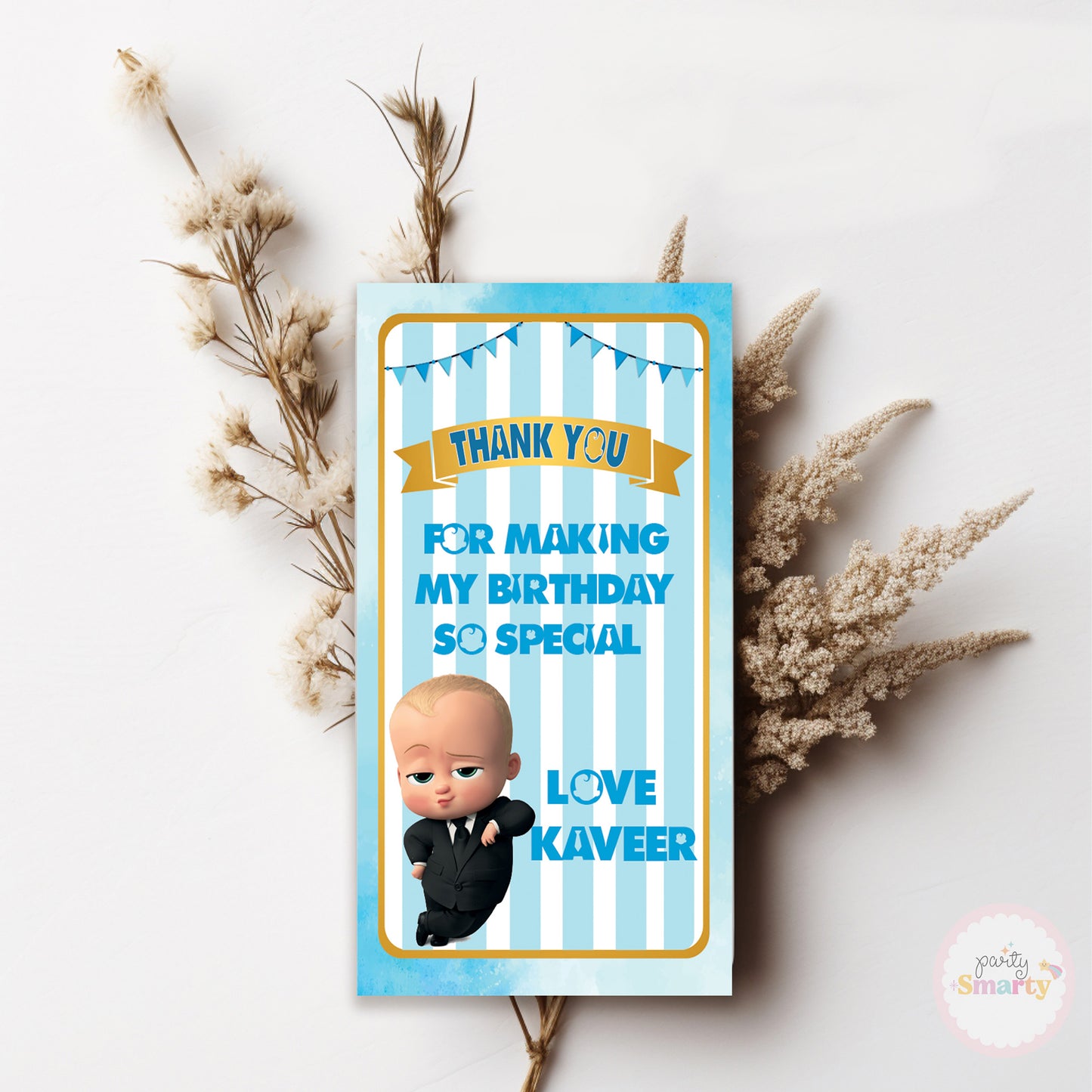 Boss Baby Thank You Tags - Set of 22