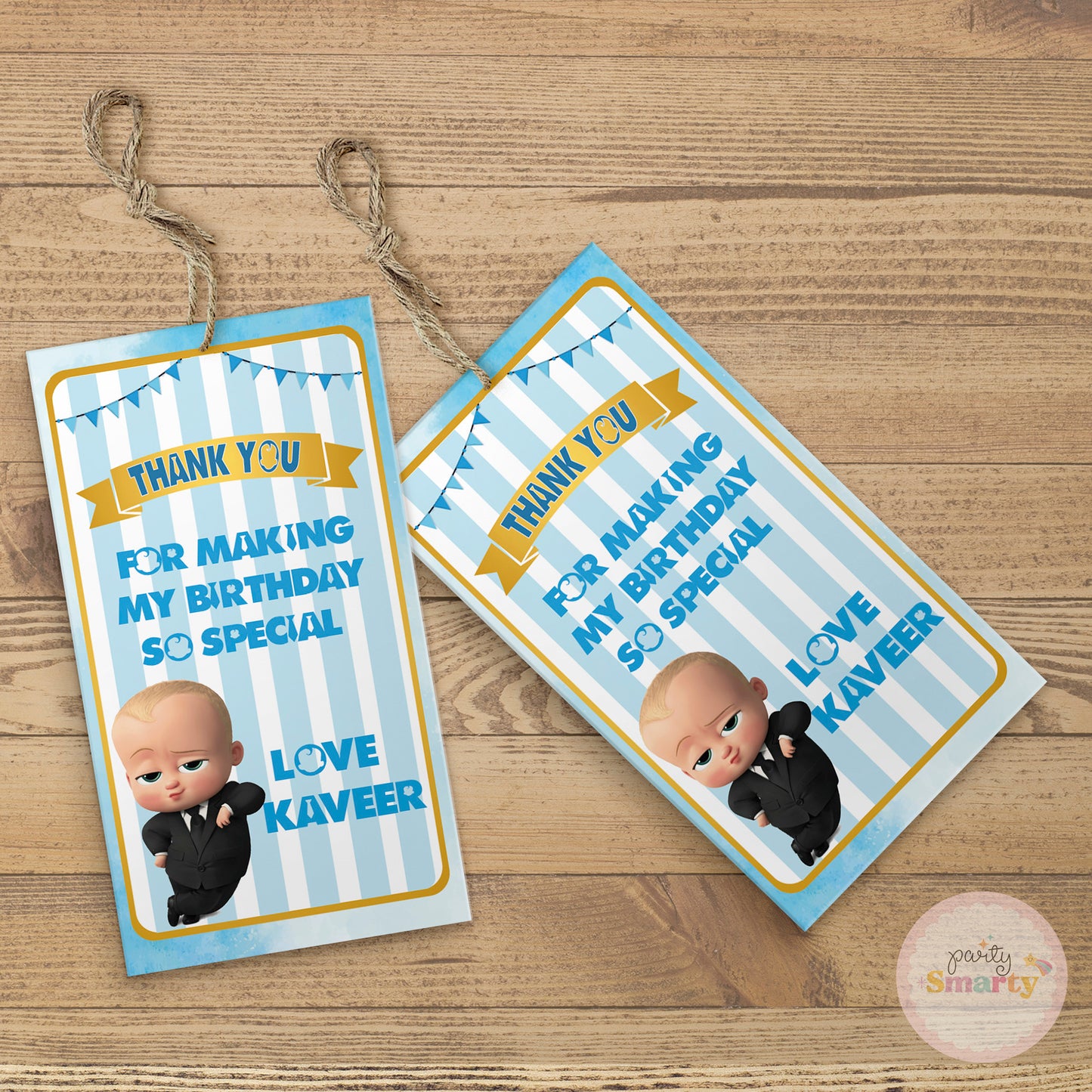 Boss Baby Thank You Tags - Set of 22