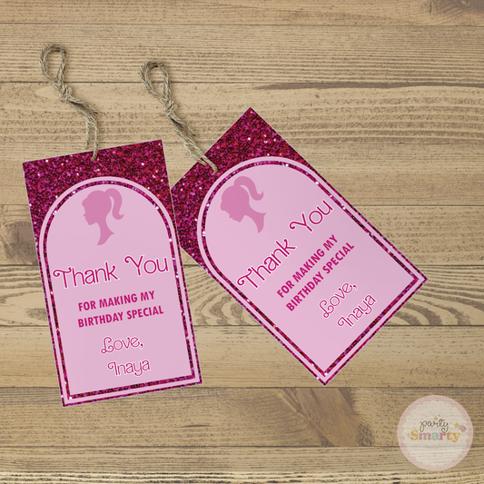 Barbie Thank You Tags - Set of 22