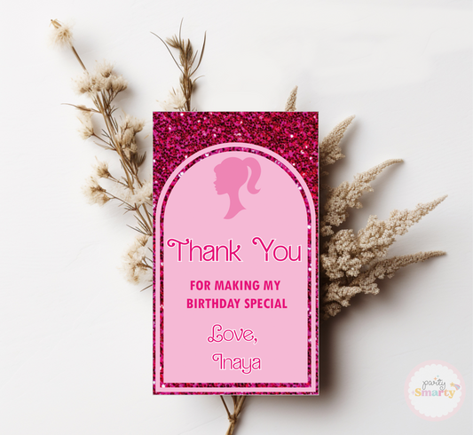 Barbie Thank You Tags - Set of 22