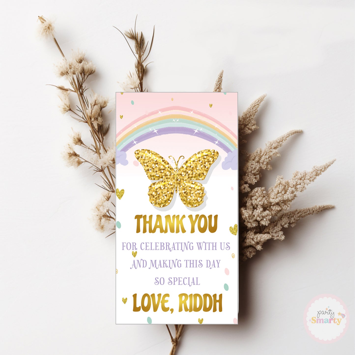 Butterfly Thank You Tags - Set of 22