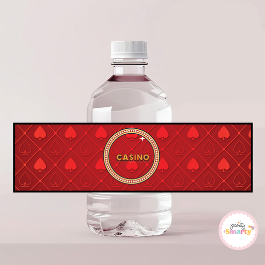 Casino Party Bottle Labels - Set of 10