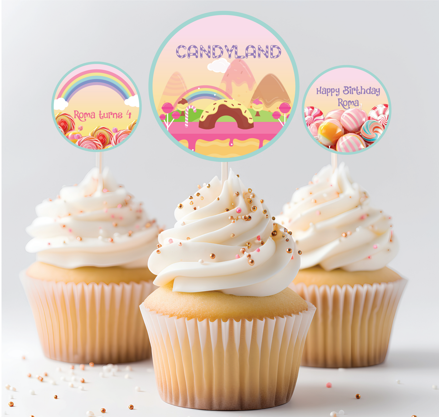 Candyland Cupcake Toppers (Set Of 12)