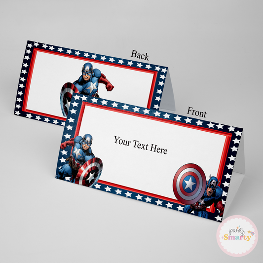 Captain America Food Tags - Set of 12