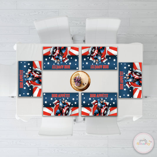 Captain America Table Mats - Set of 6