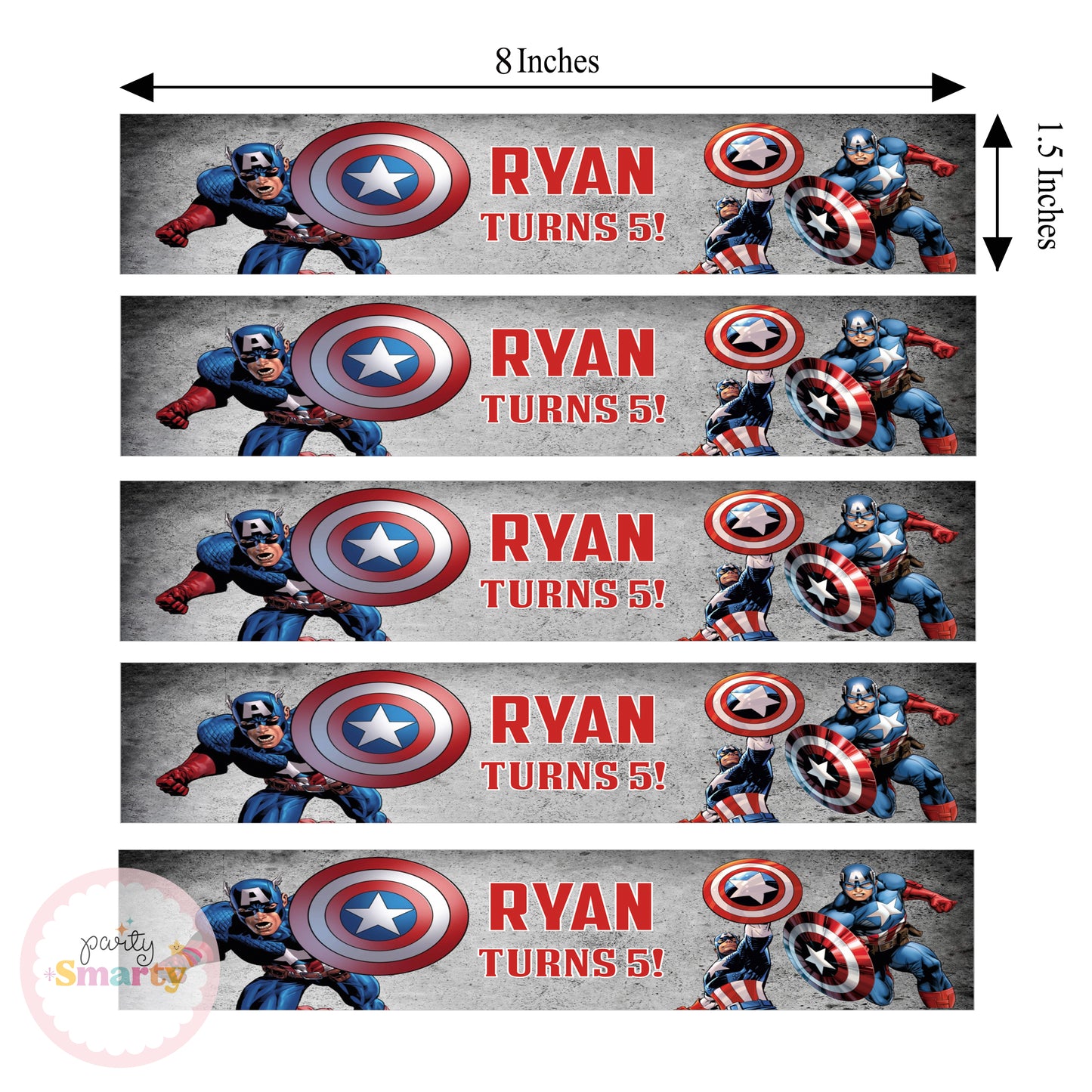 Captain America Wrist Bands - Set of 10