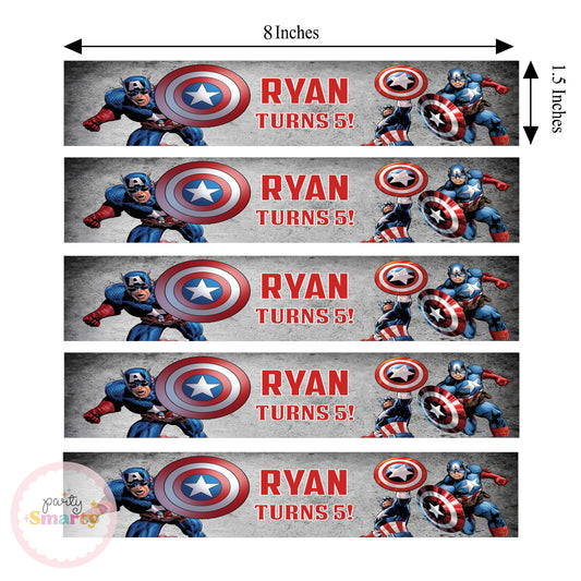 Captain America Wrist Bands - Set of 10