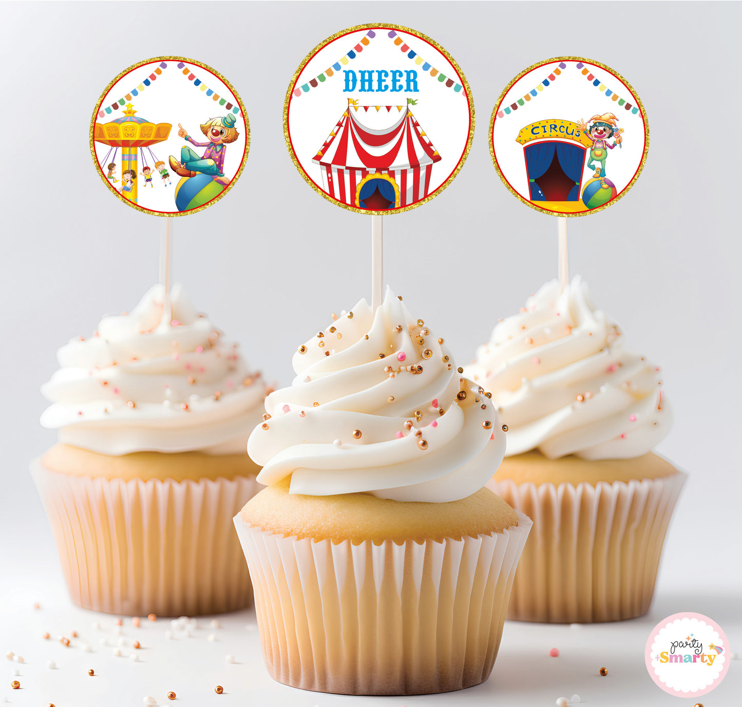 Carnival Cupcake Toppers (Set Of 12)