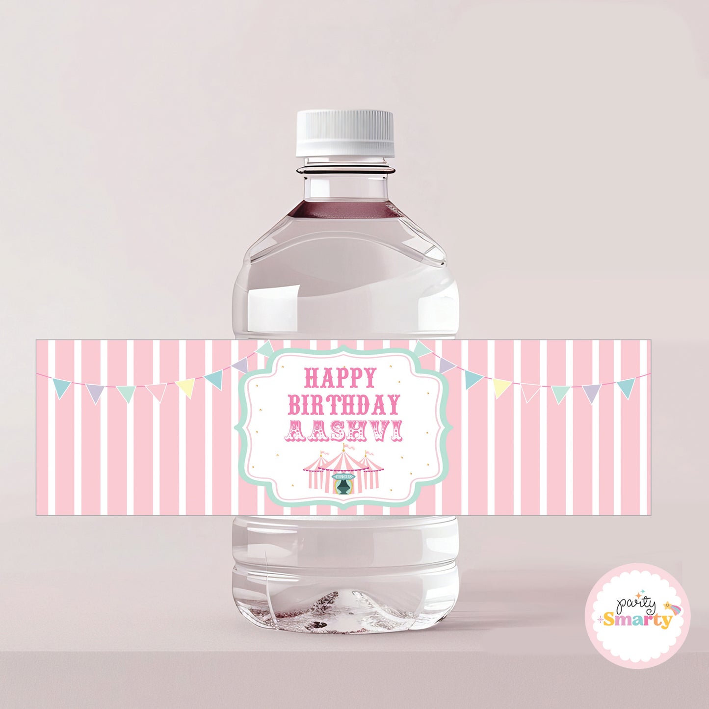 Carnival Pink Bottle Labels - Set of 10
