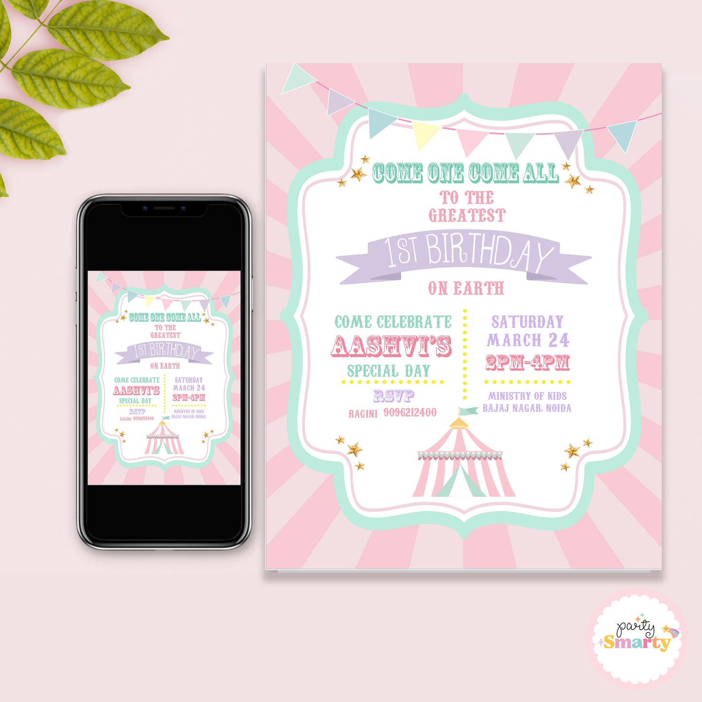 Carnival Pink Invite