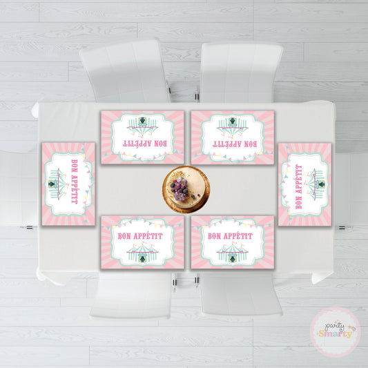 Carnival Pink Table Mats - Set of 6
