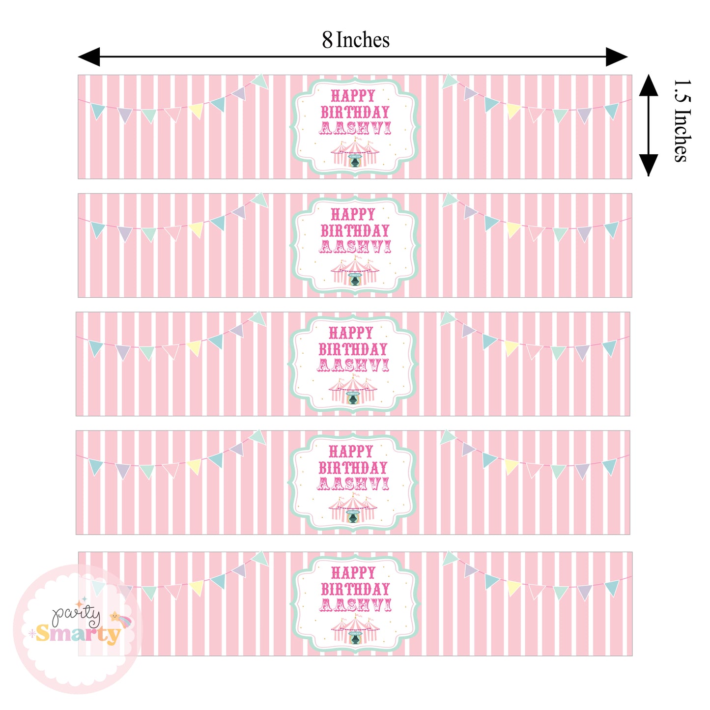 Carnival Pink Wrist Bands - Set of 10