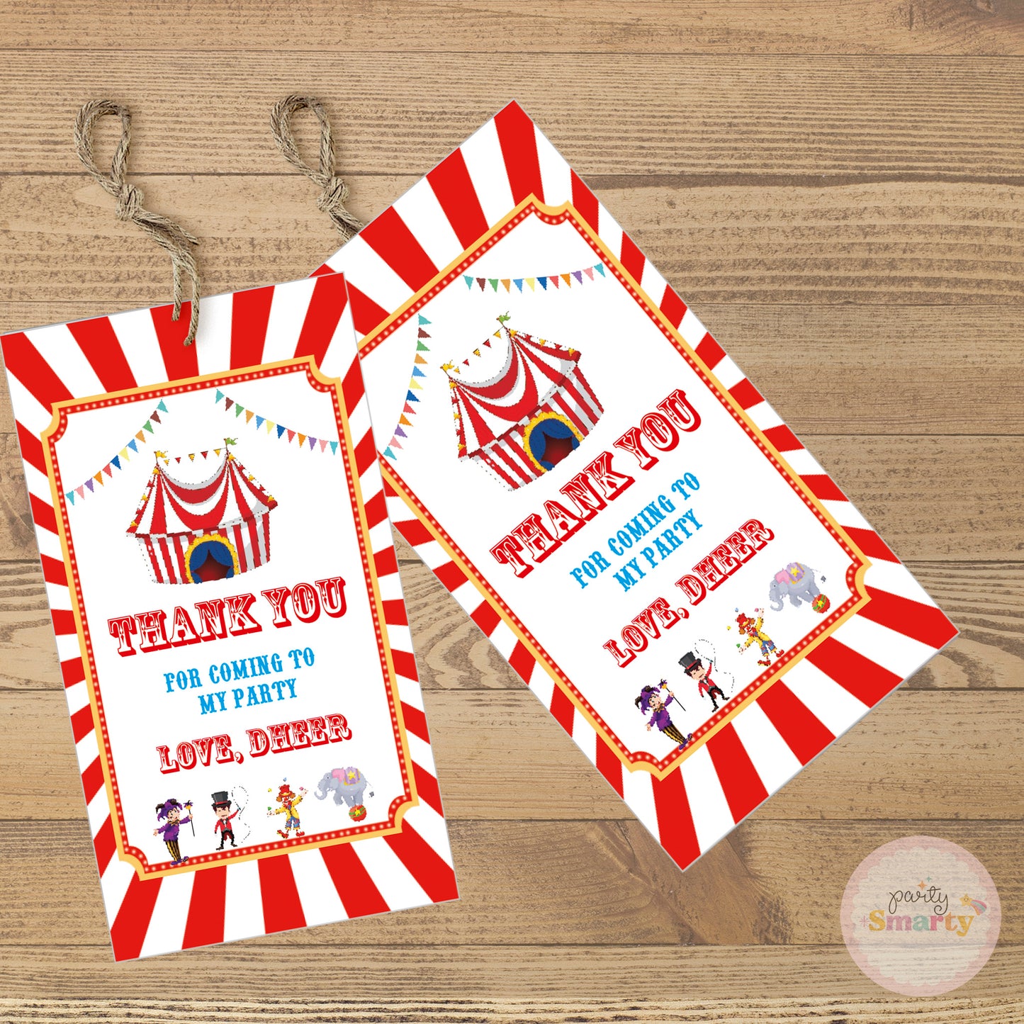 Carnival Thank You Tags - Set of 22