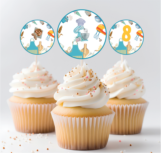 Chef Boy Cupcake Toppers (Set Of 12)