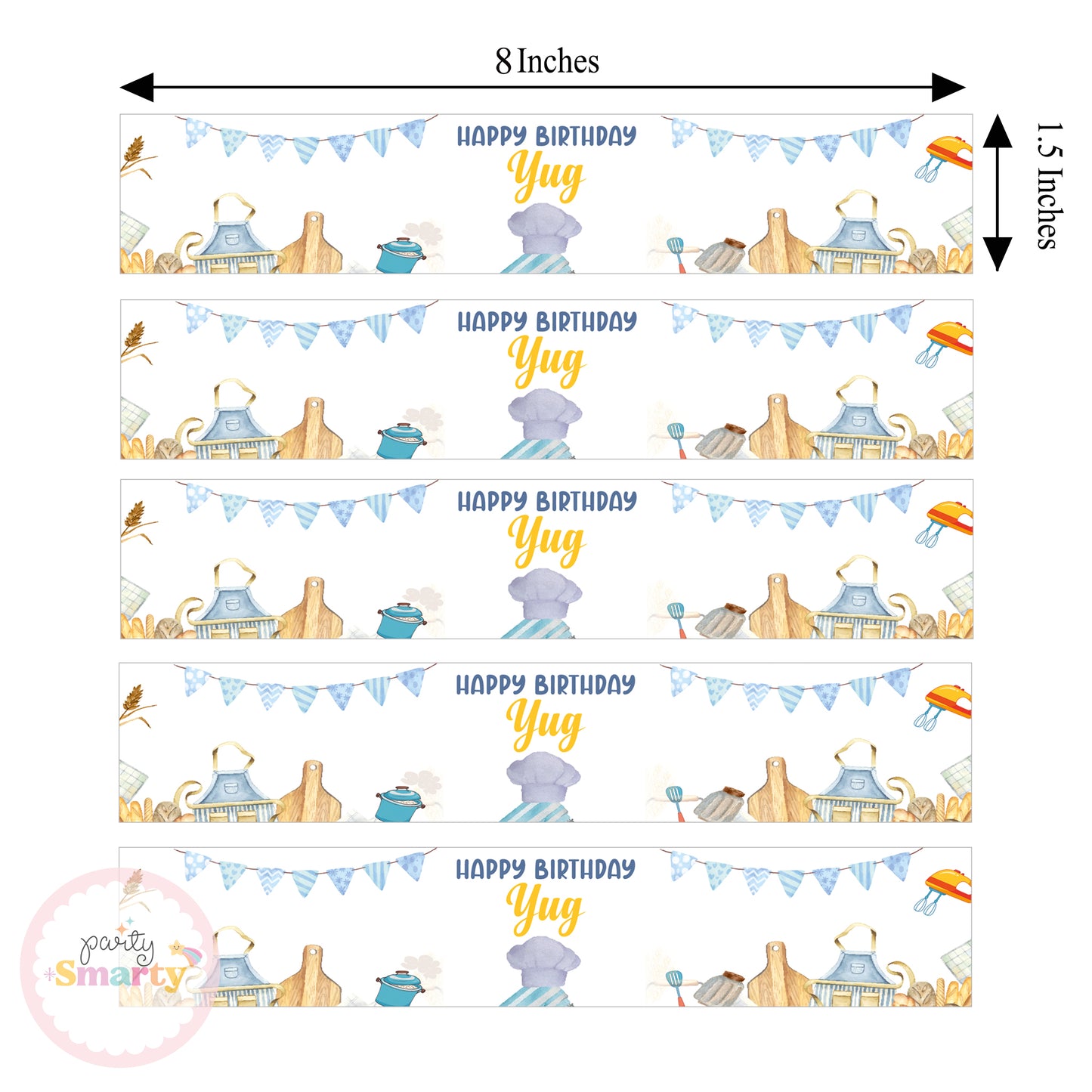 Chef Boy Wrist Bands - Set of 10