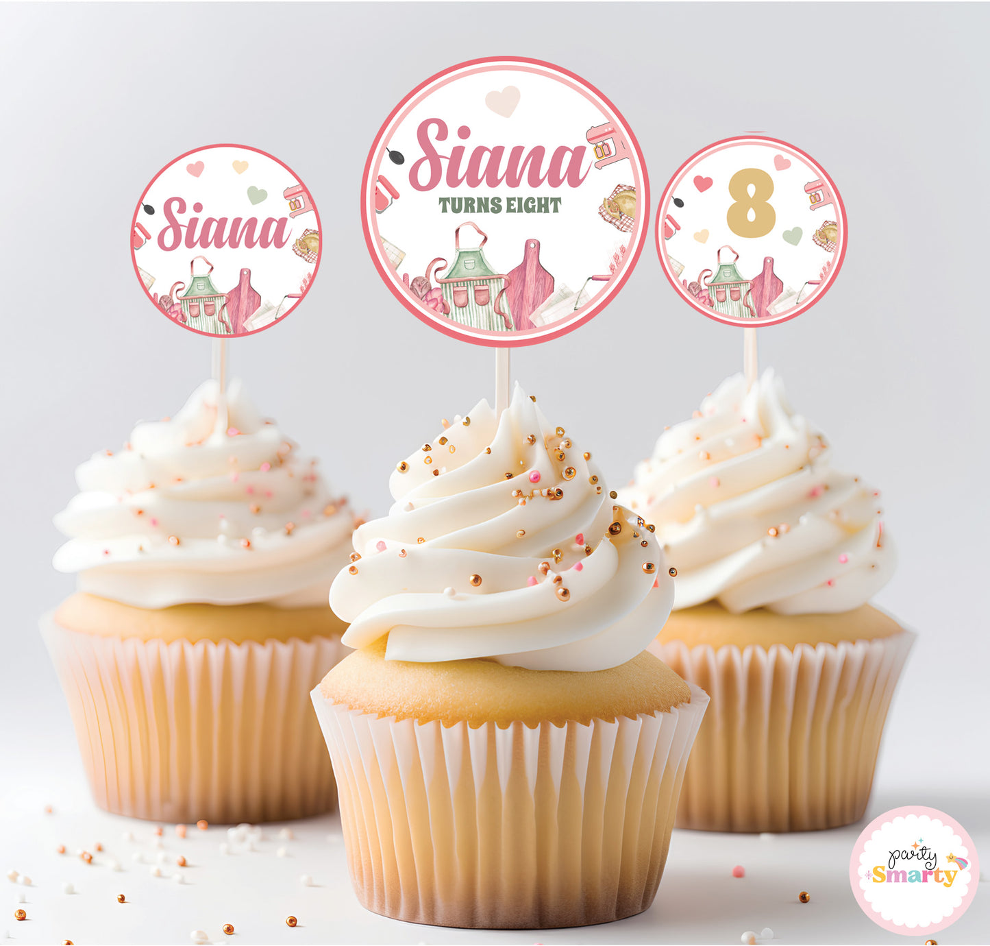 Chef Girl Cupcake Toppers (Set Of 12)