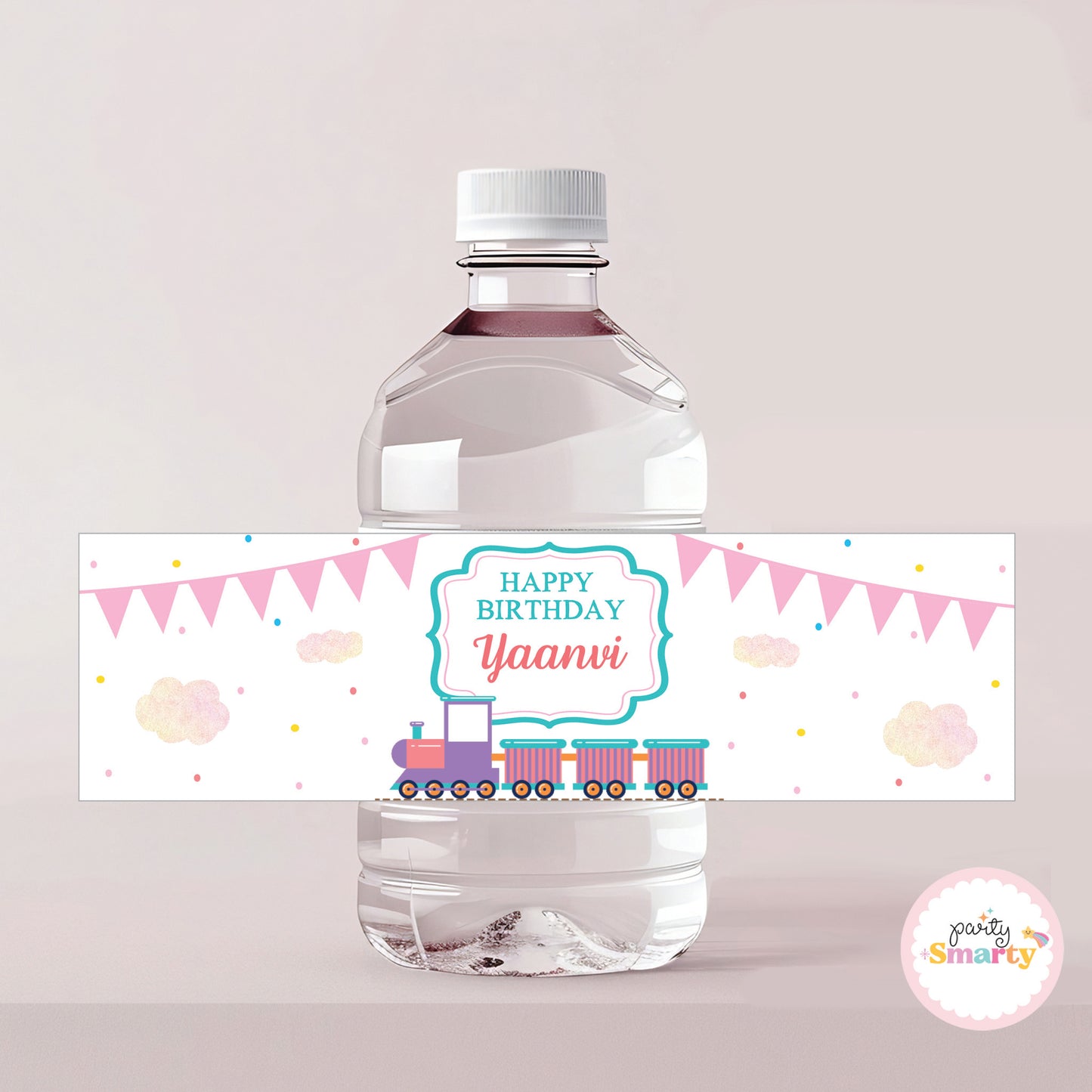 Choo Choo Train Girl Bottle Labels - Set of 10