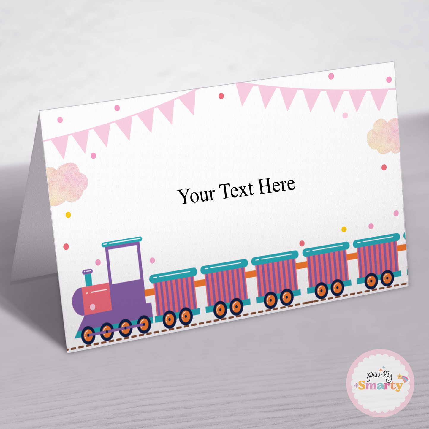 Choo Choo Train Girl Food Tags - Set of 12