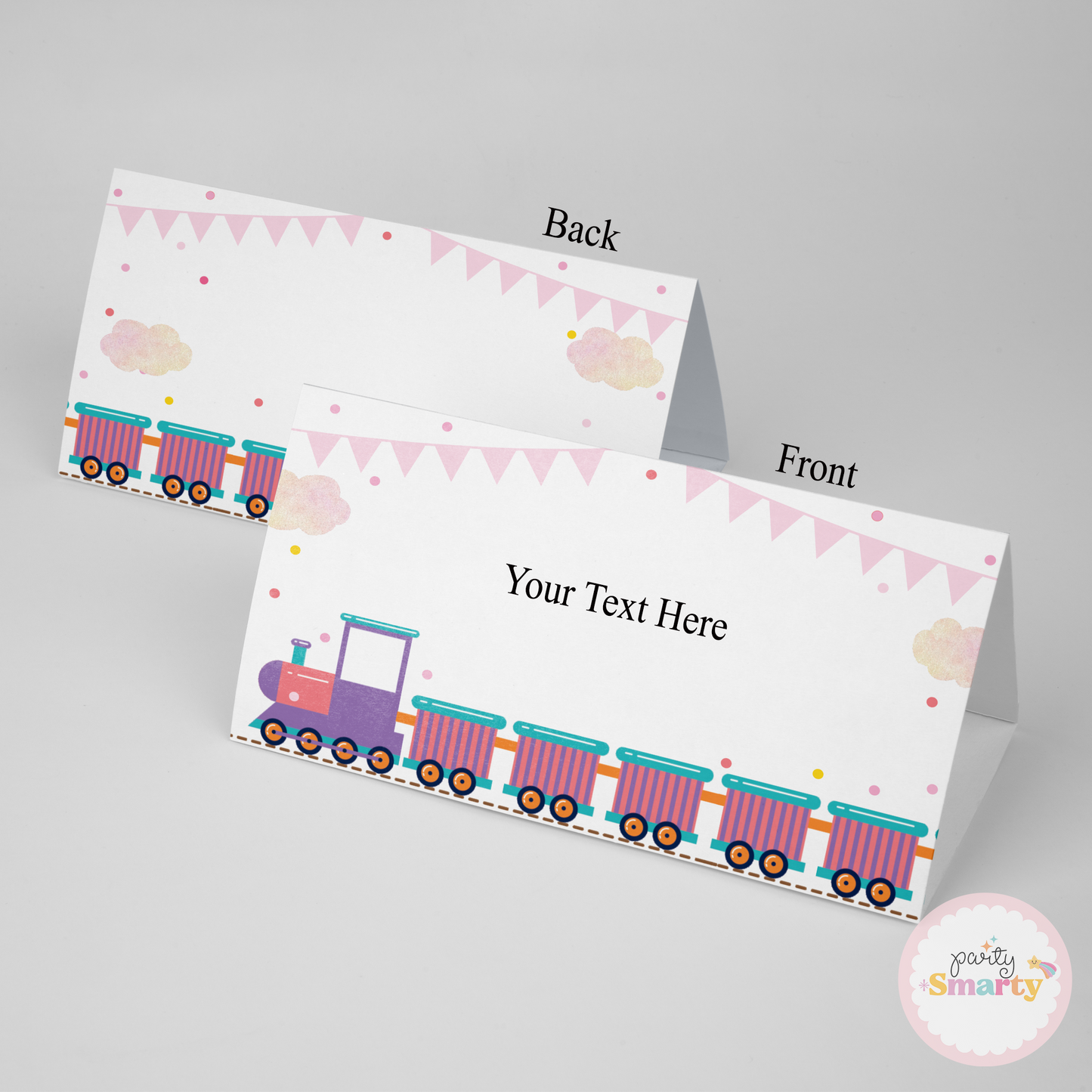 Choo Choo Train Girl Food Tags - Set of 12