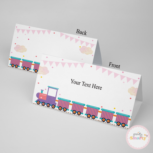 Choo Choo Train Girl Food Tags - Set of 12