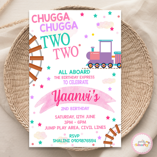 Choo Choo Train Girl Invite