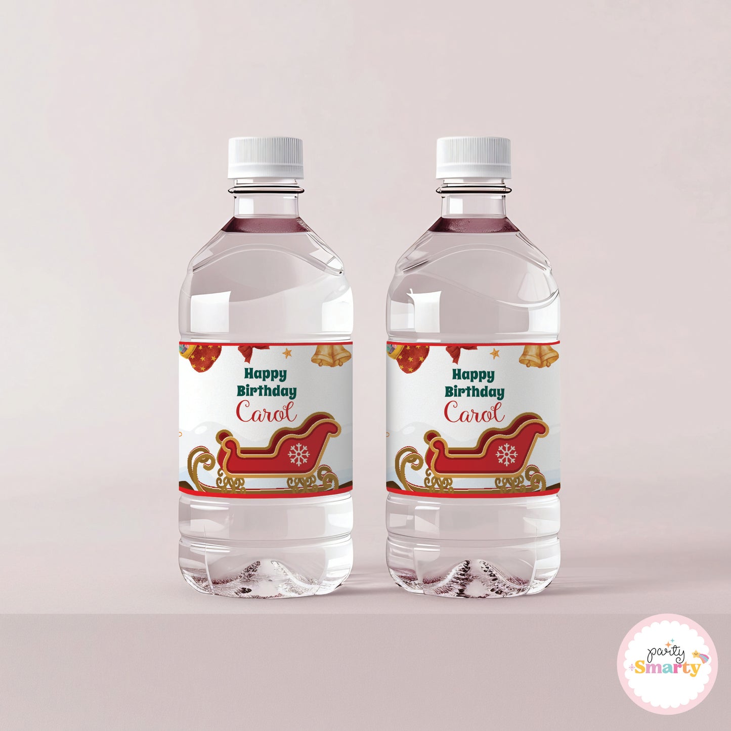 Christmas Birthday Bottle Labels - Set of 10