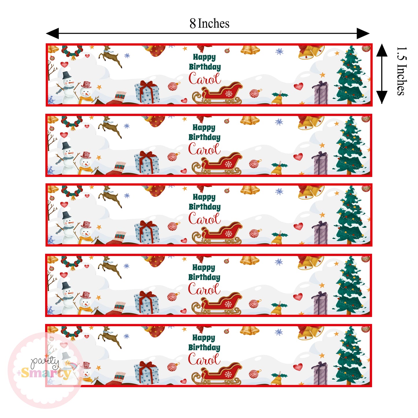 Christmas Birthday Wrist Bands - Set of 10