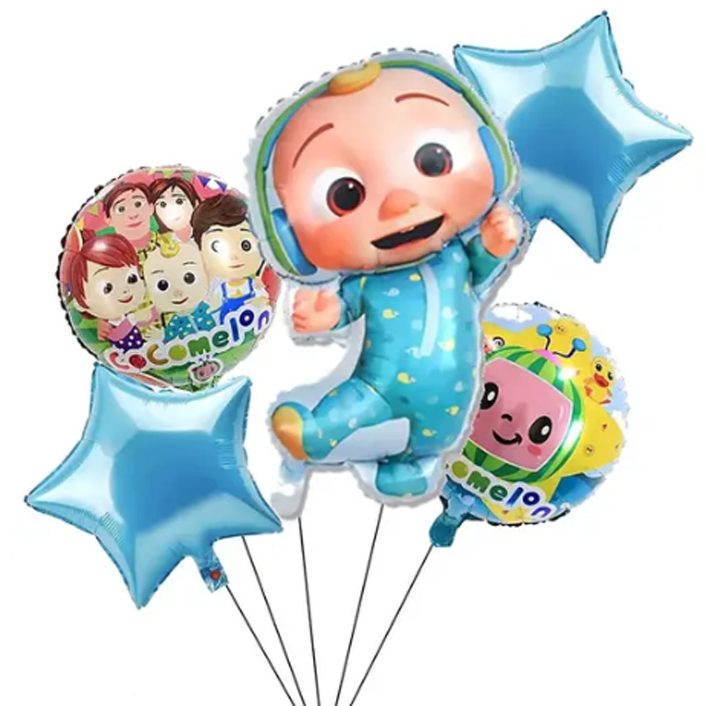 Cocomelon Foil Theme Balloons (Set of 5)